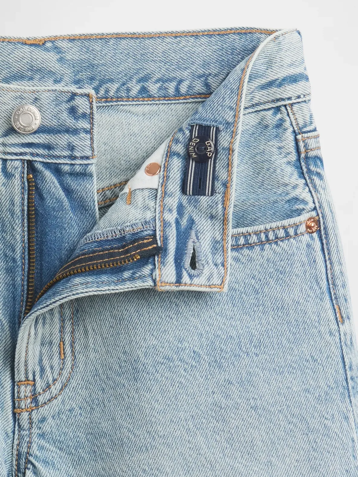 Kids Mid Rise Longline Denim Shorts