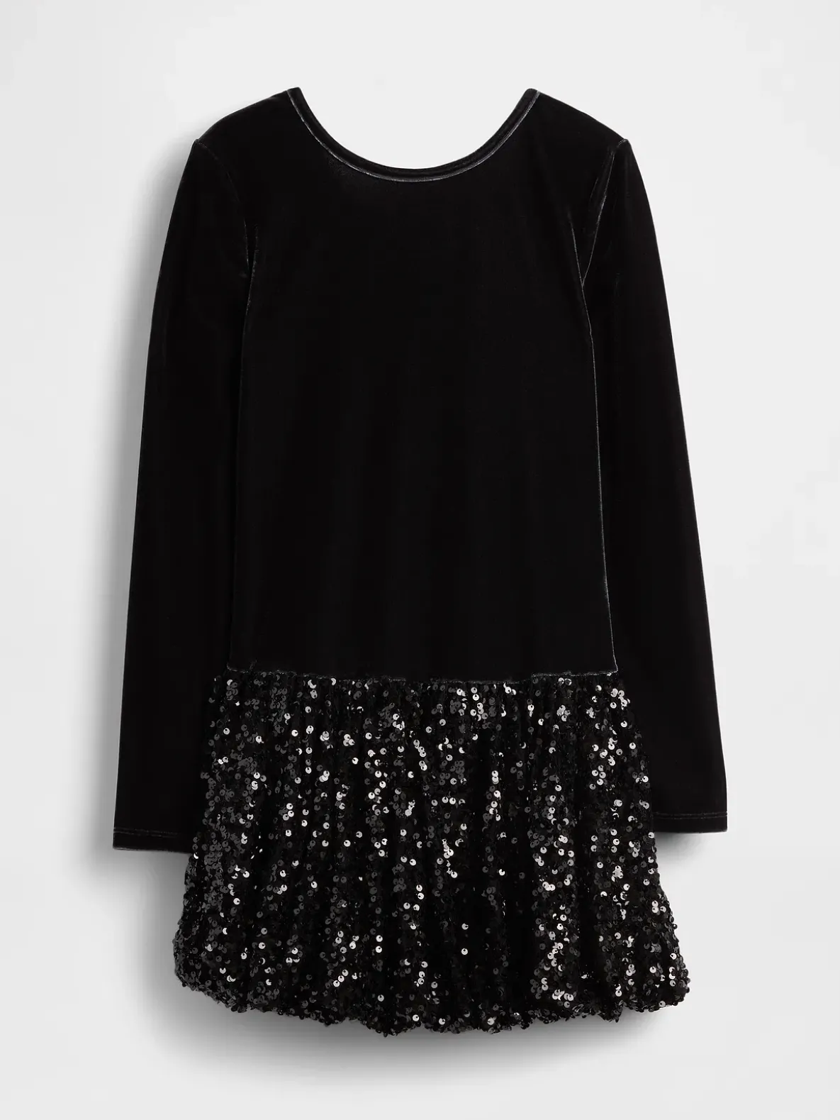 Kids Mixed Media Sequin Bubble Dress