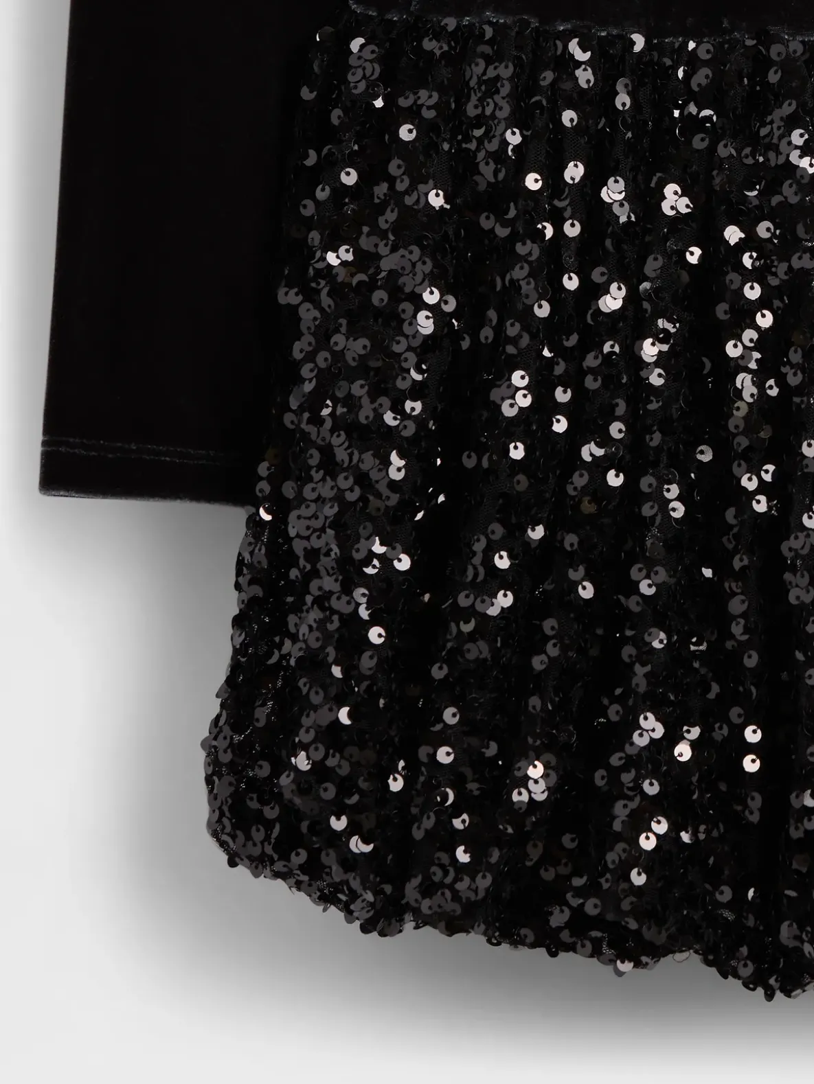 Kids Mixed Media Sequin Bubble Dress
