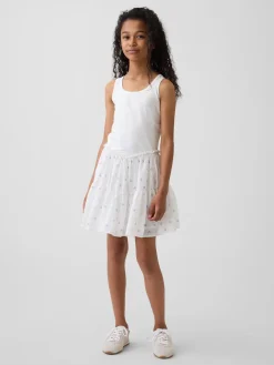 Kids Mixed Media Tiered Tank Dress