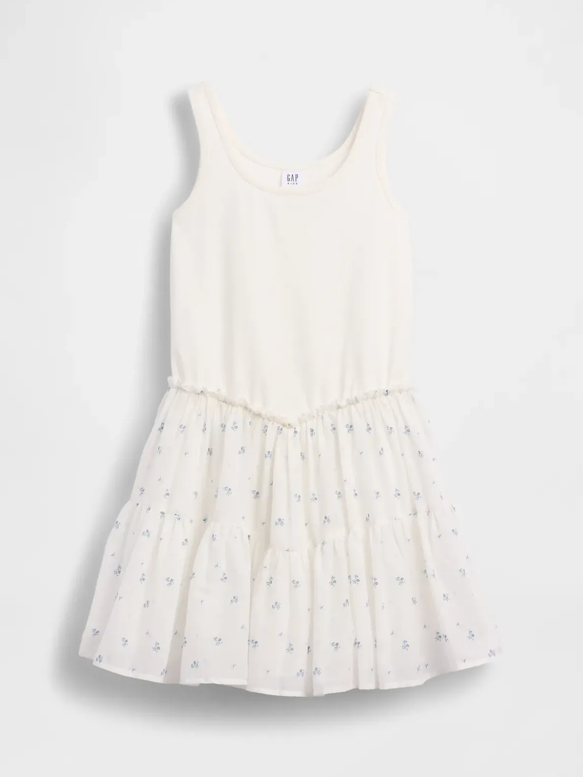 Kids Mixed Media Tiered Tank Dress