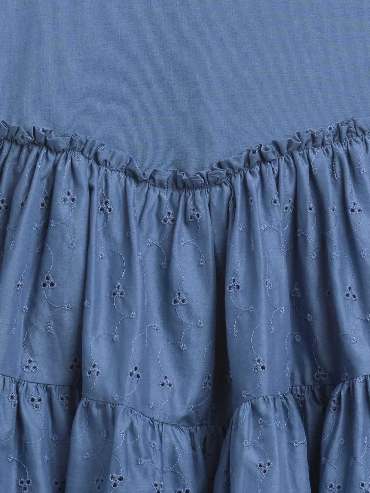 Kids Mixed Media Tiered Tank Dress