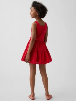 Kids Mixed Media Tiered Tank Dress