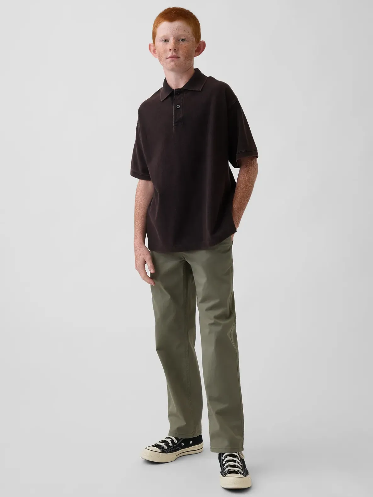 Kids Modern Relaxed Straight Khakis