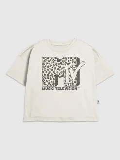 Kids MTV Leopard Logo Graphic T-Shirt