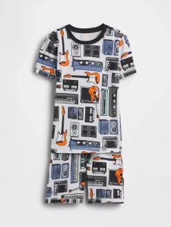 Kids Organic Brushed Cotton Music PJ Short Set