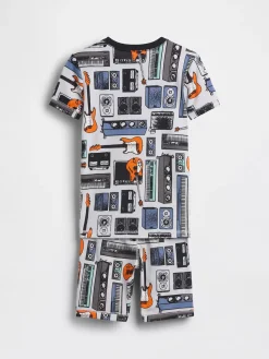 Kids Organic Brushed Cotton Music PJ Short Set