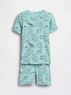 Kids Organic Brushed Cotton Pirate Map PJ Short Set