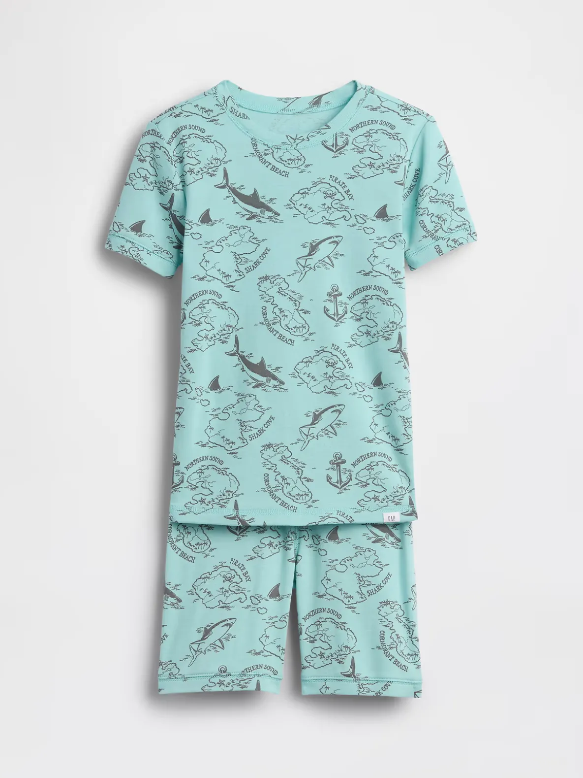 Kids Organic Brushed Cotton Pirate Map PJ Short Set