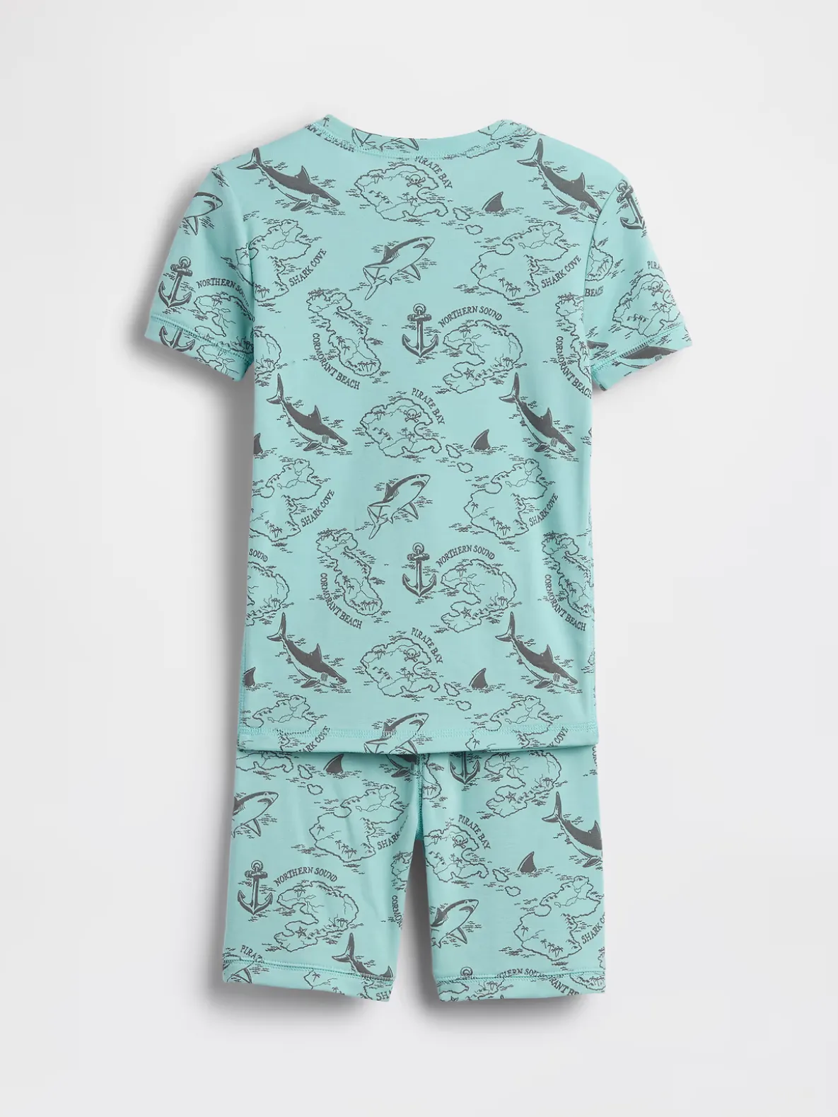 Kids Organic Brushed Cotton Pirate Map PJ Short Set