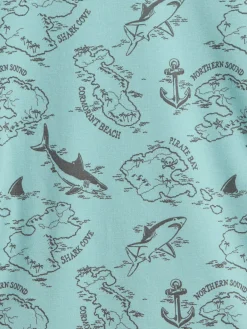 Kids Organic Brushed Cotton Pirate Map PJ Short Set