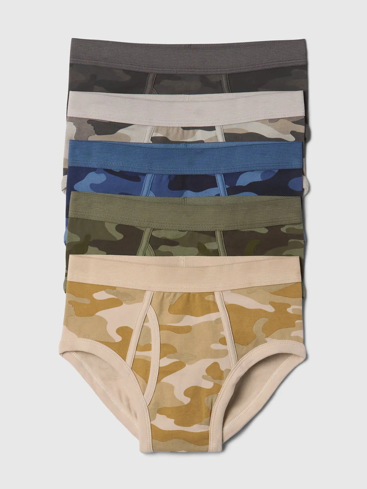 Kids Organic Cotton Camo Briefs (5-Pack)