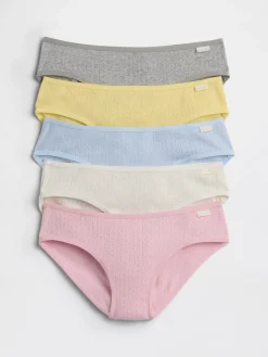 Kids Organic Cotton Pointelle Bikini Briefs (5-Pack)