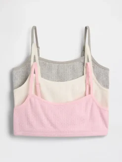 Kids Organic Cotton Pointelle Bra (3-Pack)