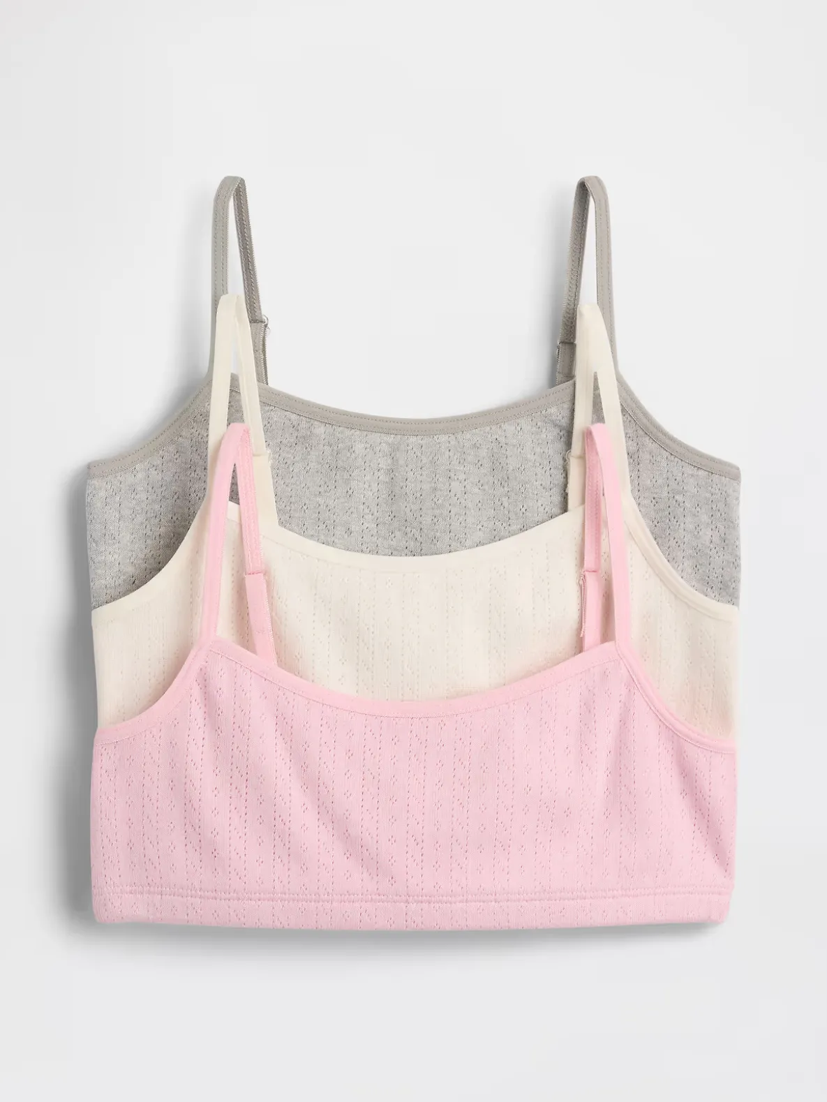 Kids Organic Cotton Pointelle Bra (3-Pack)