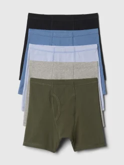 Kids Organic Stretch Cotton Solid Boxer Briefs (5-Pack)
