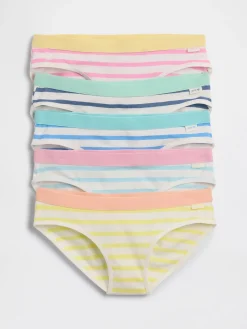 Kids Organic Stretch Cotton Stripe Bikini Briefs (5-Pack)