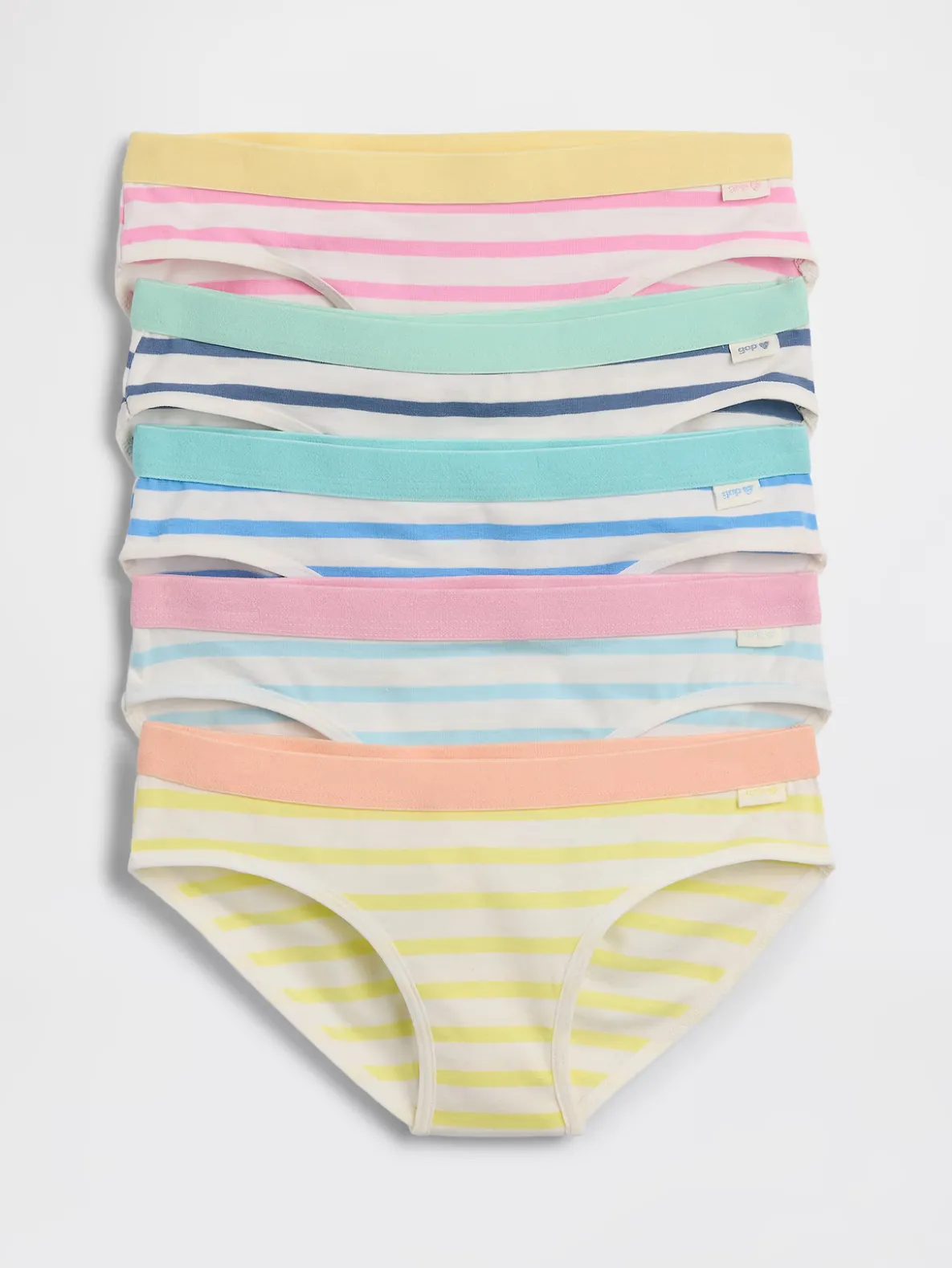 Kids Organic Stretch Cotton Stripe Bikini Briefs (5-Pack)