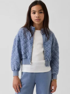Kids Oversized Quilted Zip Jacket
