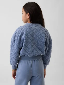 Kids Oversized Quilted Zip Jacket