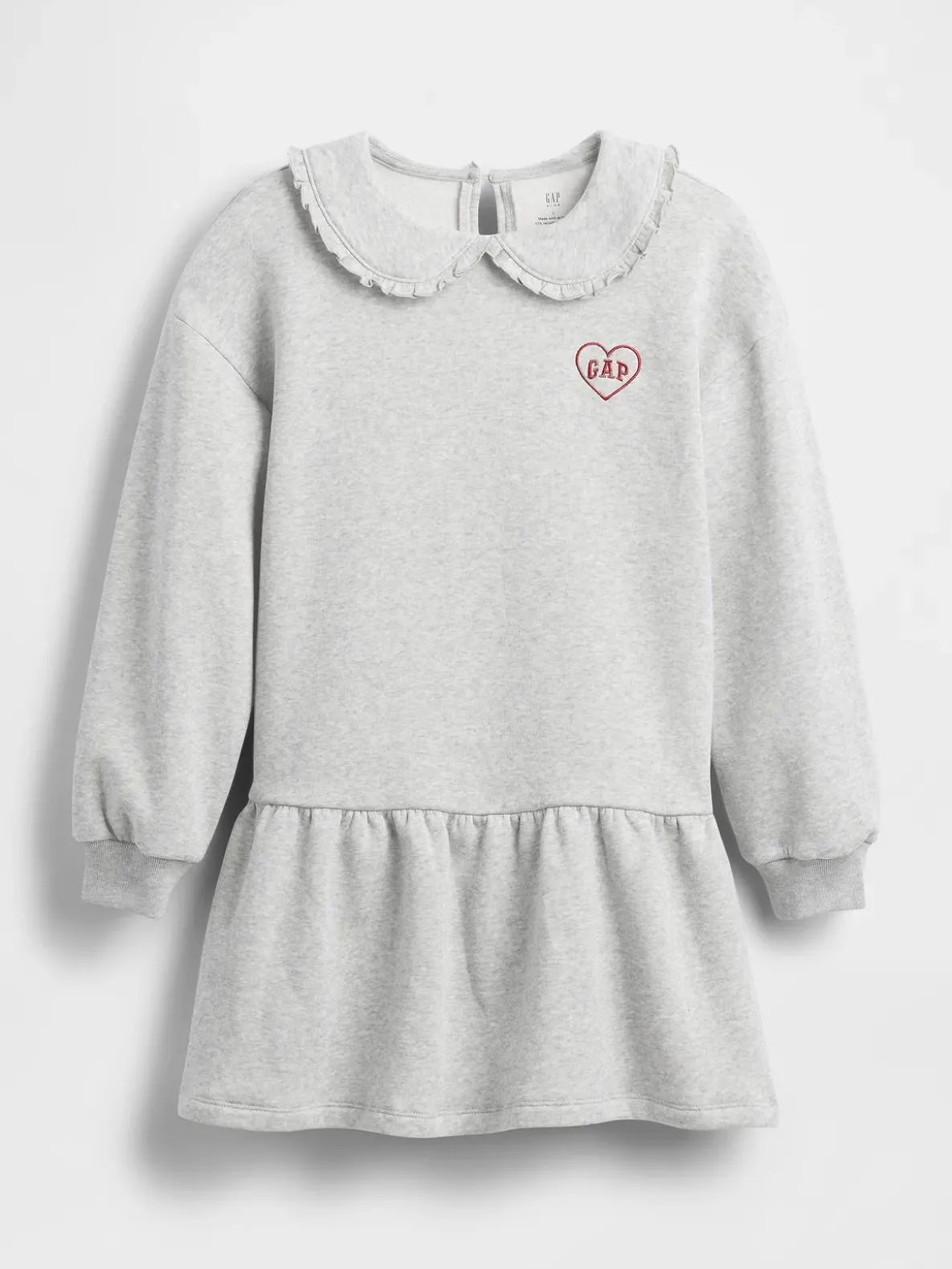 Kids Oversized Ruffle Collar Logo Sweatshirt Dress