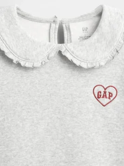 Kids Oversized Ruffle Collar Logo Sweatshirt Dress