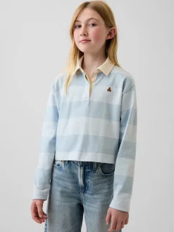 Kids Oversized Rugby Stripe Polo Shirt