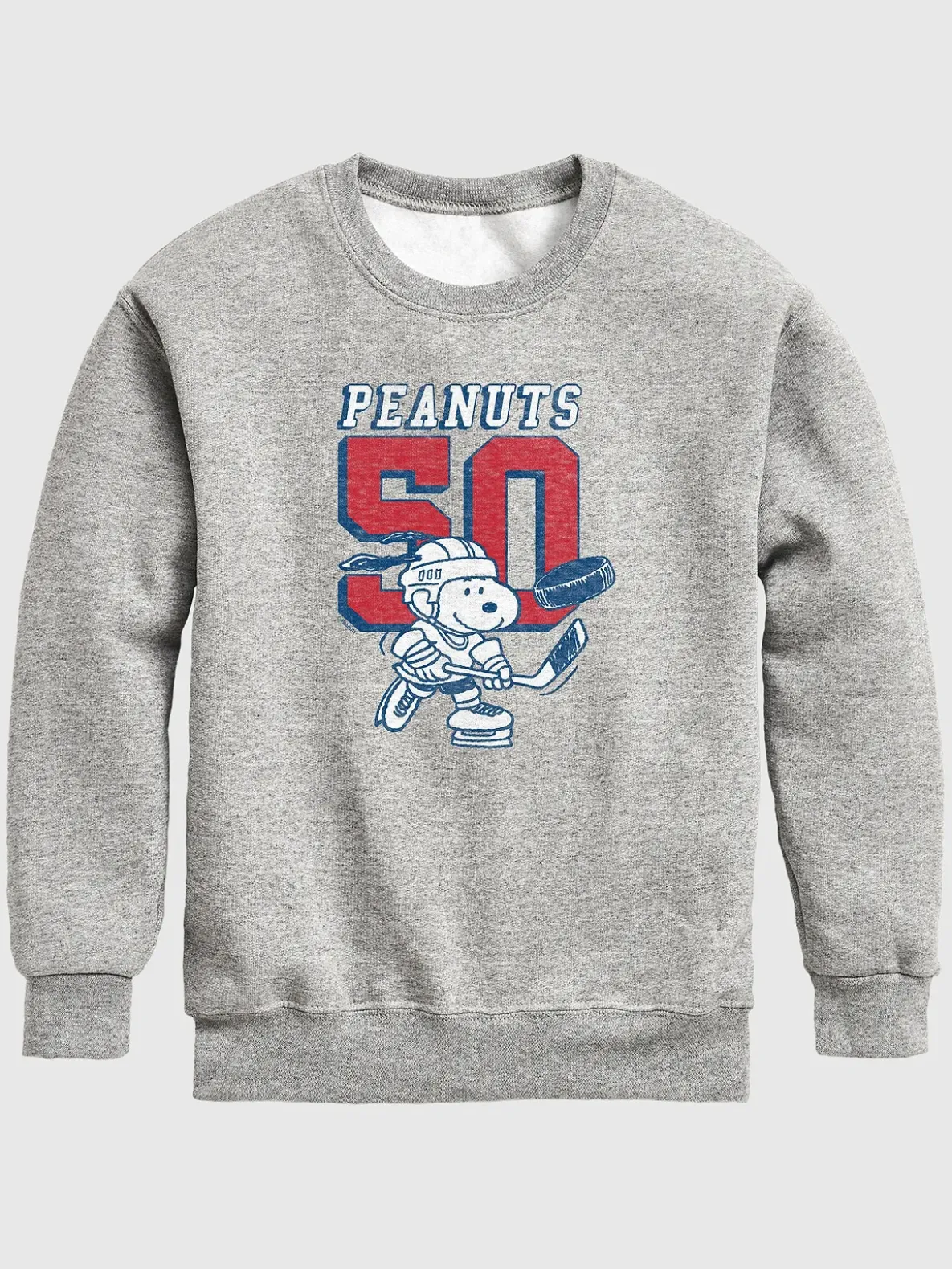 Kids Peanuts Snoopy Hockey Crewneck Fleece Sweatshirt