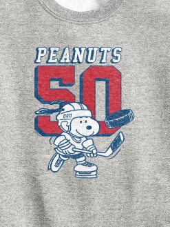 Kids Peanuts Snoopy Hockey Crewneck Fleece Sweatshirt