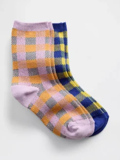 Kids Plaid Crew Socks (2-Pack)
