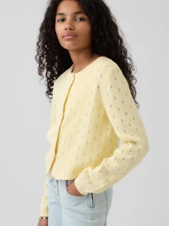 Kids Pointelle Cardigan Sweater