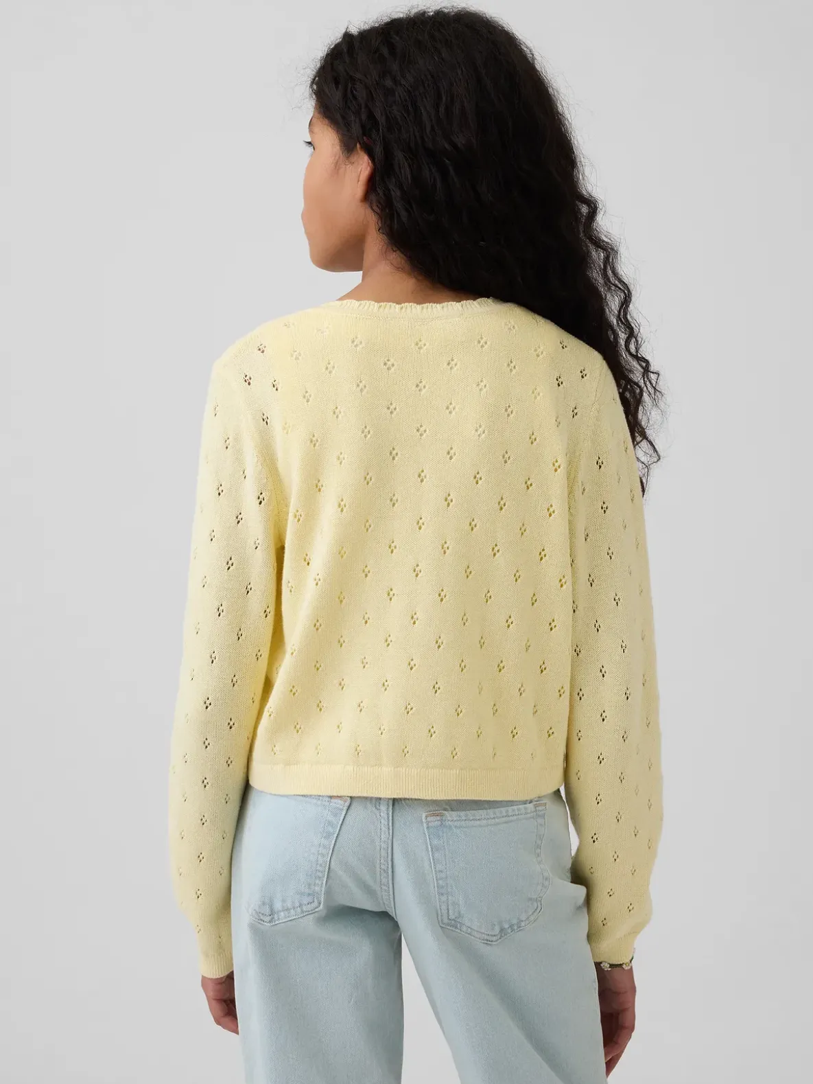 Kids Pointelle Cardigan Sweater