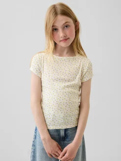 Kids Pointelle Rib Fitted T-Shirt