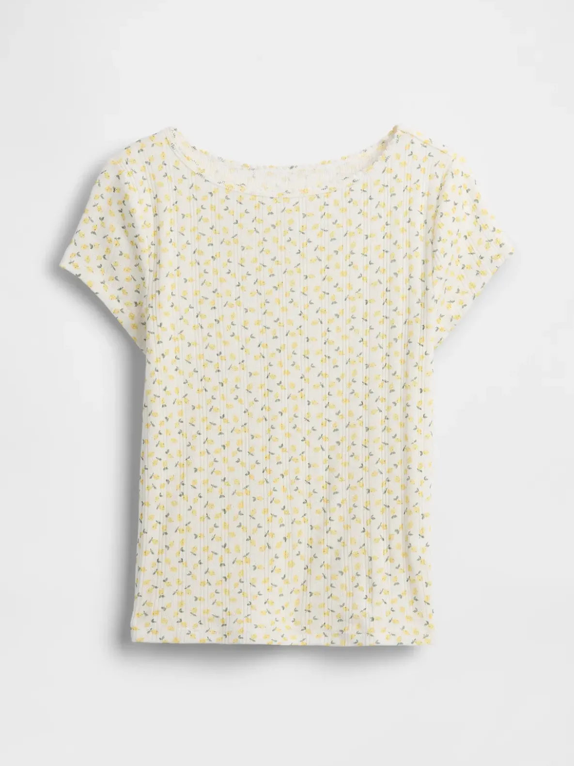 Kids Pointelle Rib Fitted T-Shirt