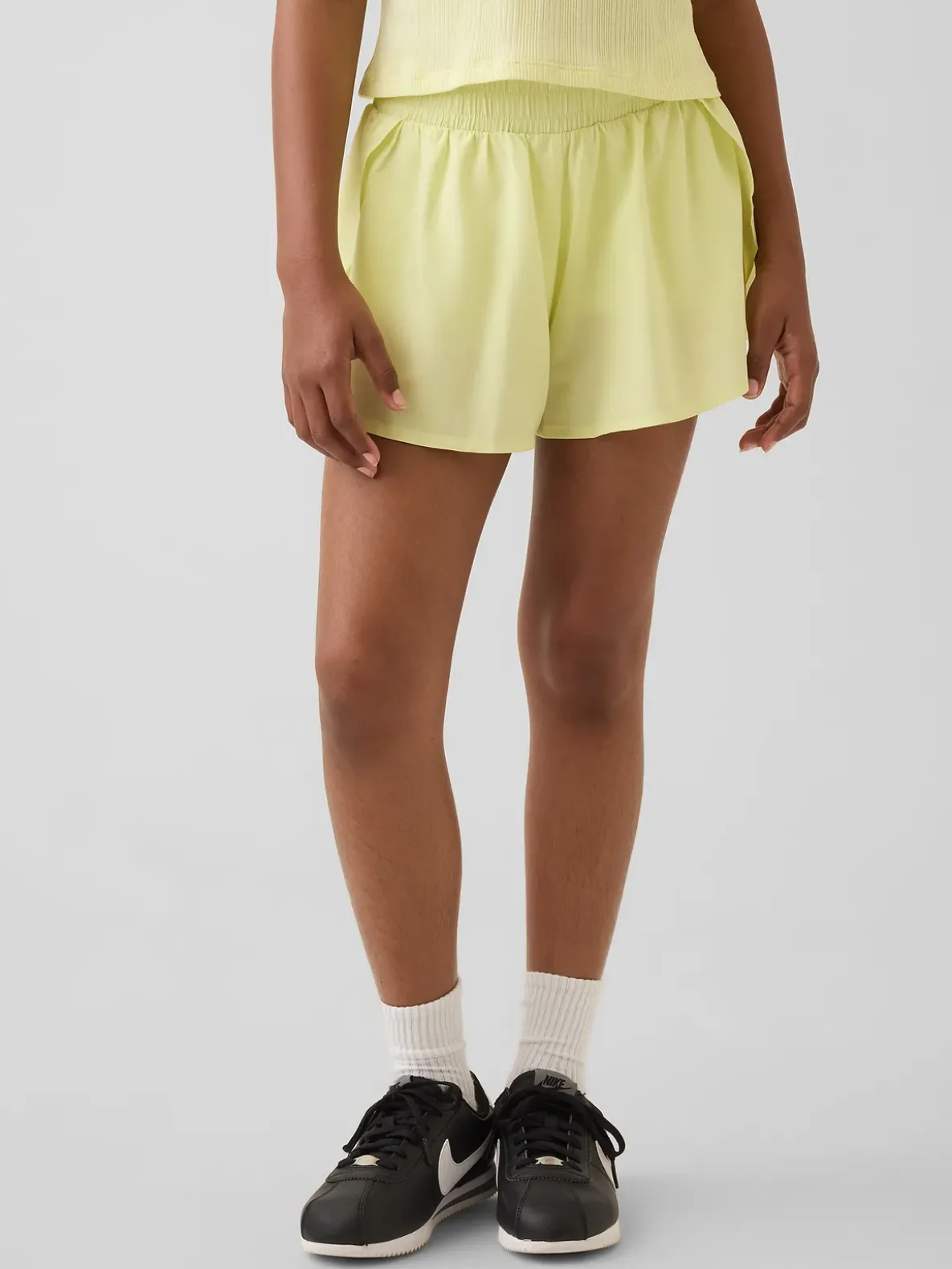 Kids Quick-Dry Butterfly-Hem Run Shorts