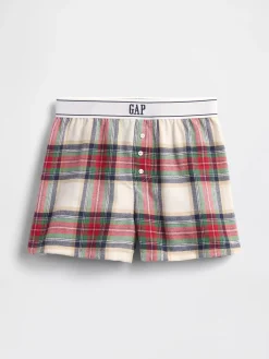 Kids Recycled Flannel PJ Boxer Shorts