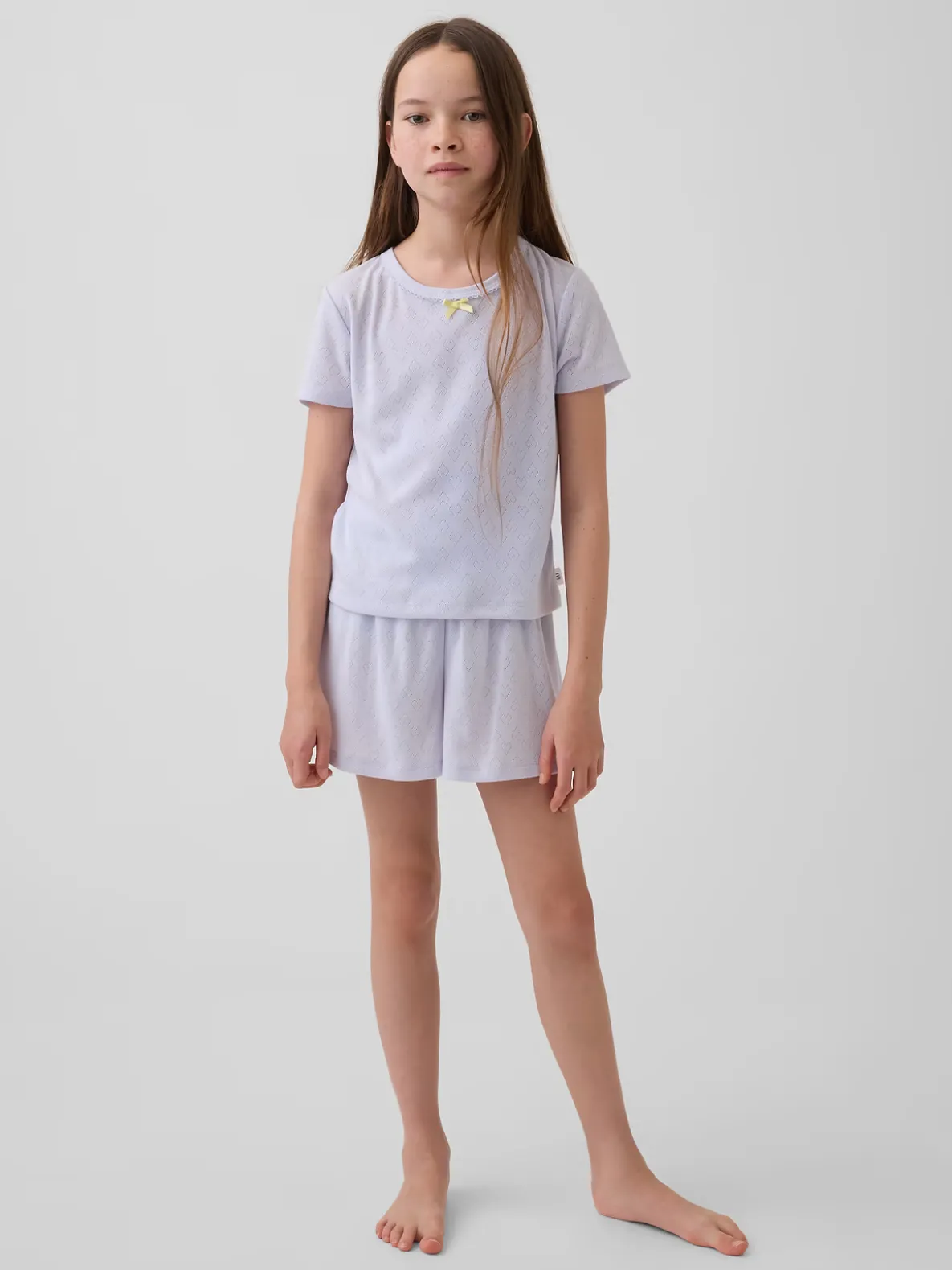 Kids Recycled Pointelle PJ Shorts