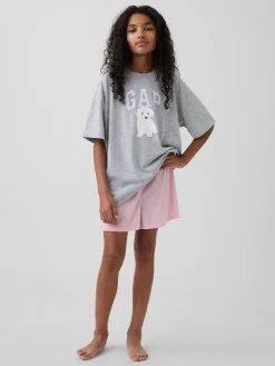 Kids Recycled Pointelle PJ Shorts