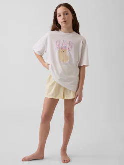 Kids Recycled Poplin PJ Boxer Shorts