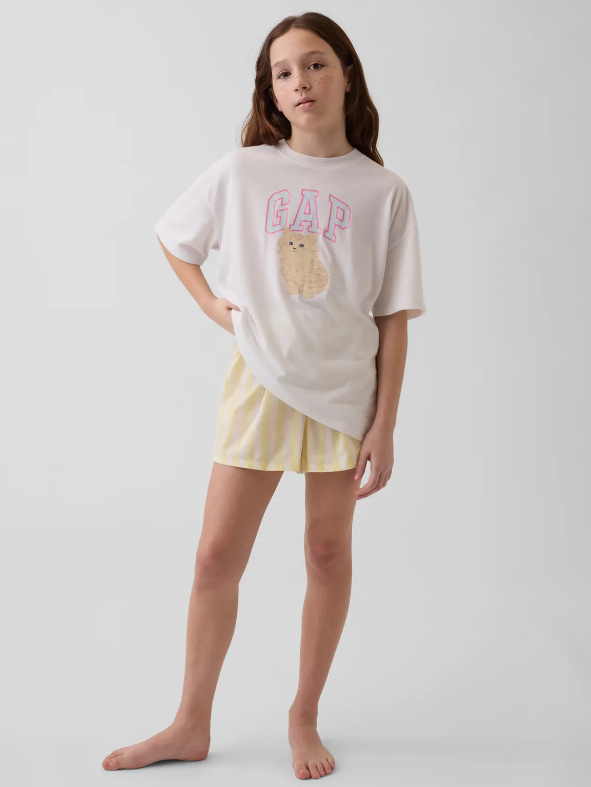 Kids Recycled Poplin PJ Boxer Shorts