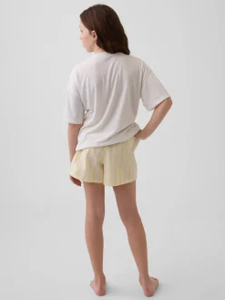 Kids Recycled Poplin PJ Boxer Shorts