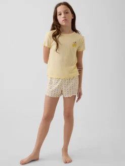 Kids Recycled Rib PJ Short Set