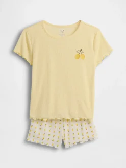 Kids Recycled Rib PJ Short Set