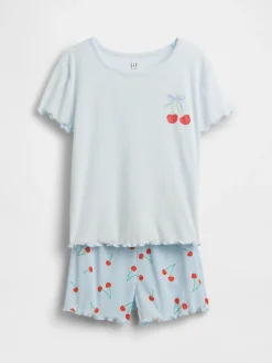 Kids Recycled Rib PJ Short Set
