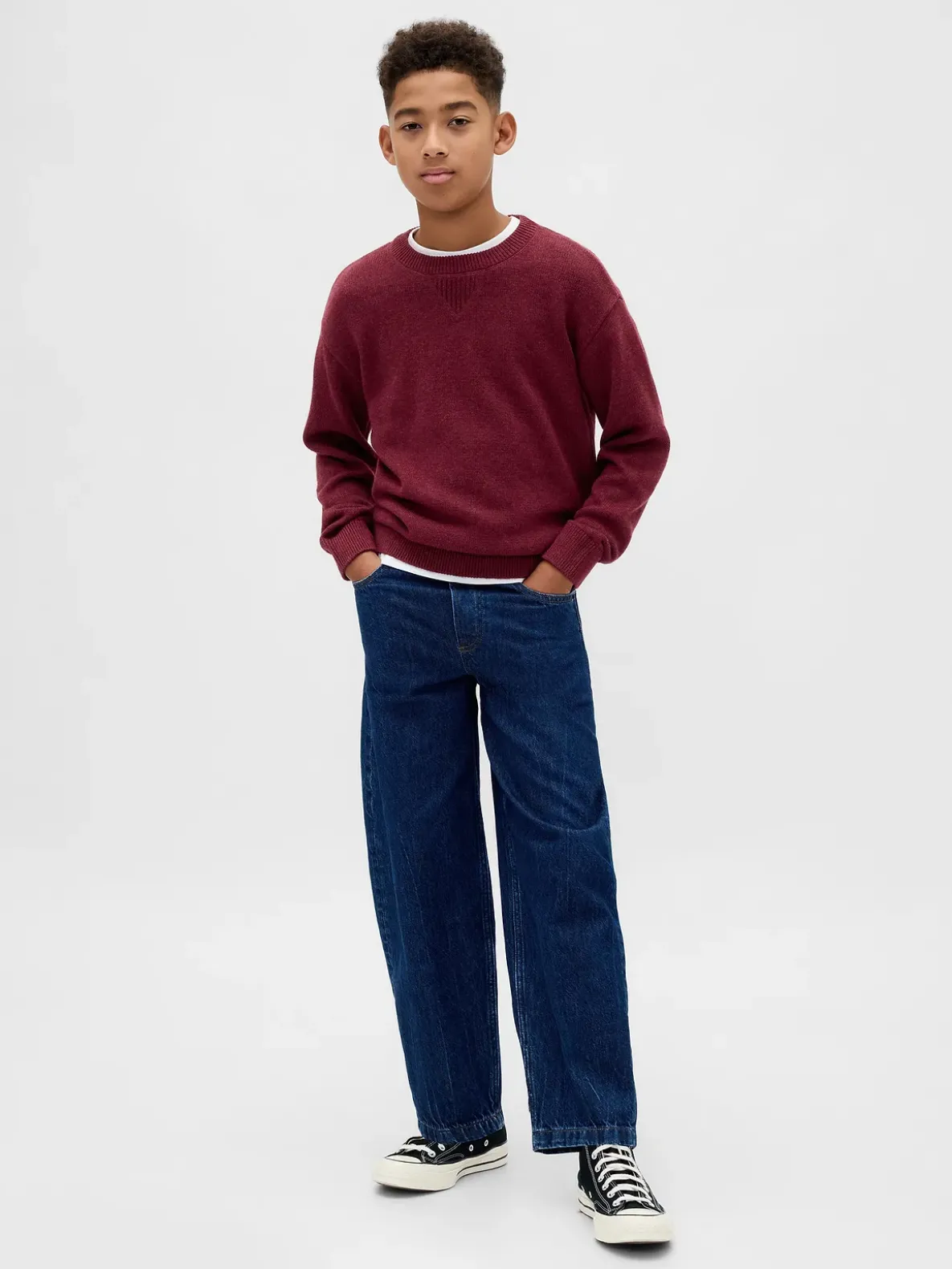Kids Relaxed Crewneck Sweater