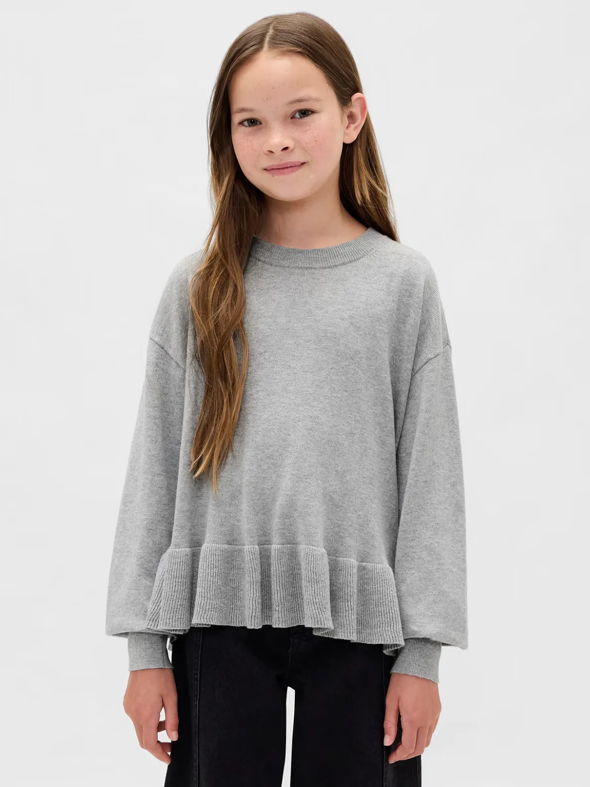 Kids Relaxed Peplum Sweater