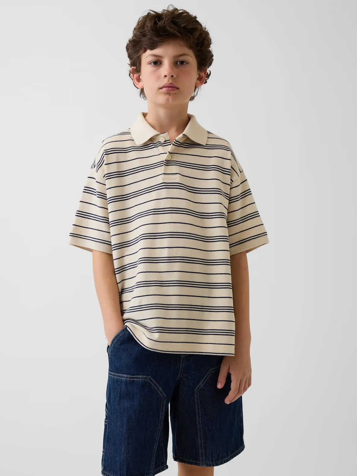 Kids Relaxed Pique Polo Shirt