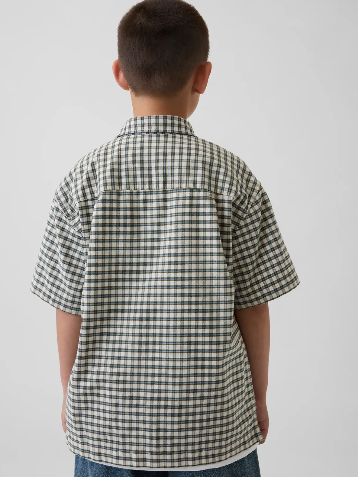 Kids Relaxed Plaid Oxford Shirt