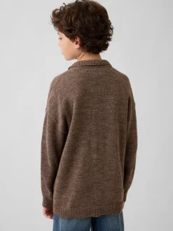 Kids Relaxed Polo Cardigan Sweater