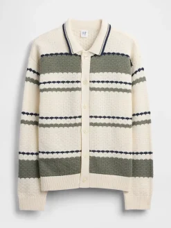 Kids Relaxed Polo Cardigan Sweater
